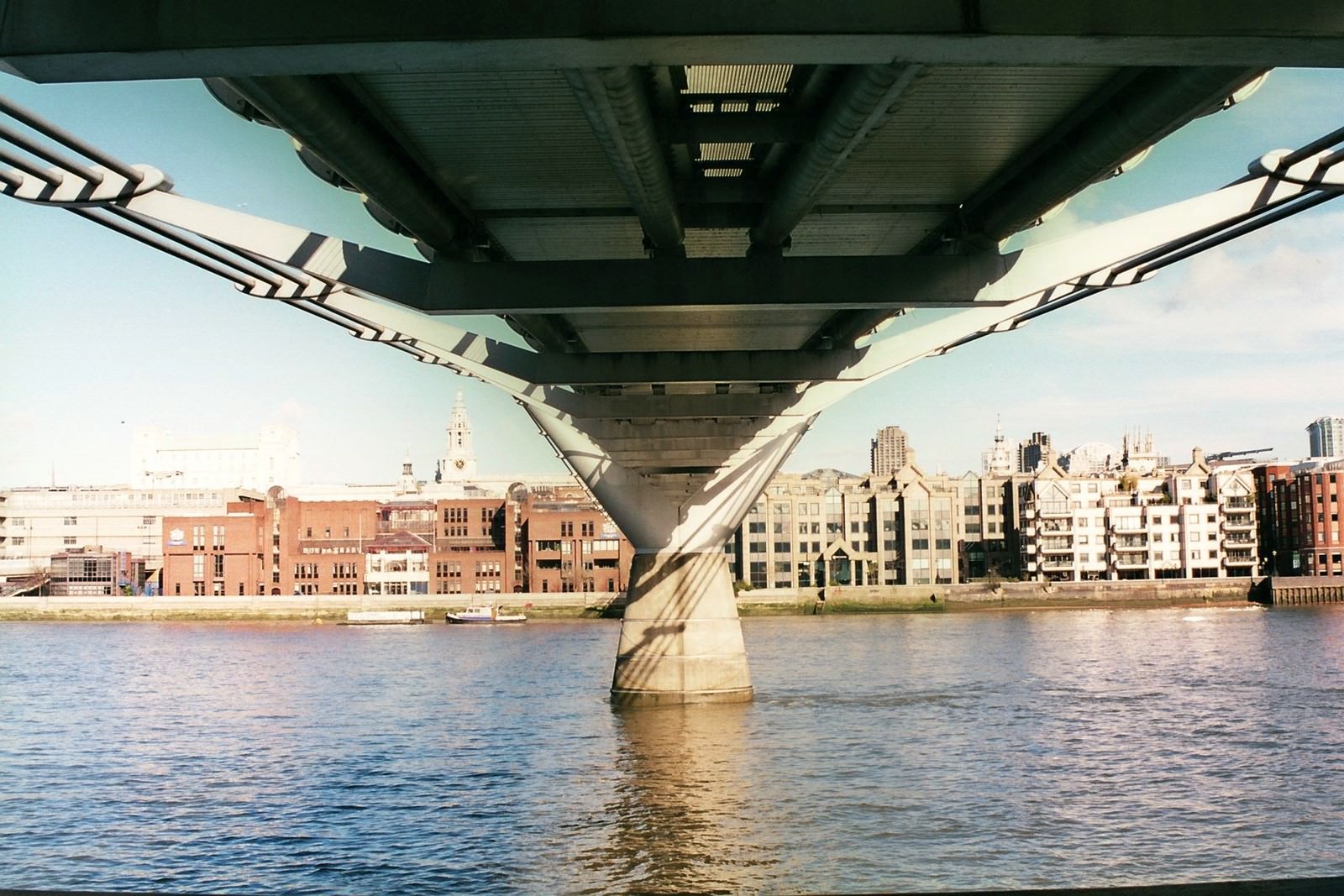 Under the Millennium Bridge in London